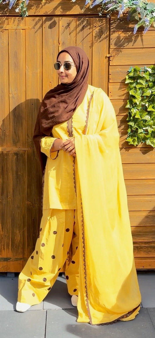 Yellow Farshi 3-Piece Suit