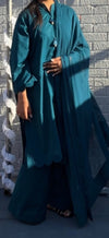 Deep Teal 3-Piece Cotton Suit