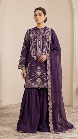 Casual Purple Gharara Set