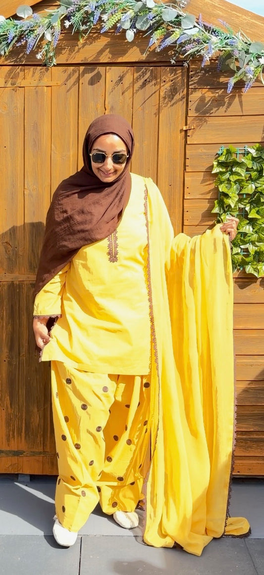 Yellow Farshi 3-Piece Suit