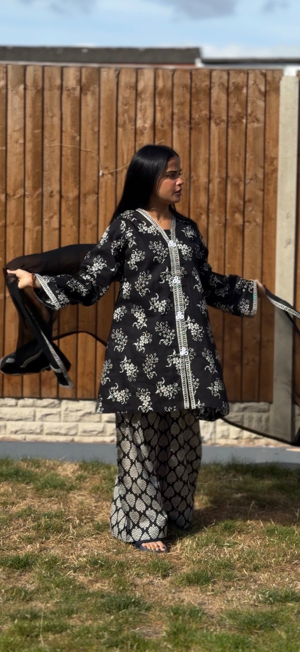 Black & White Peplum Set