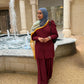 Deep Maroon Reshmi 2-Piece Co-Ord Set