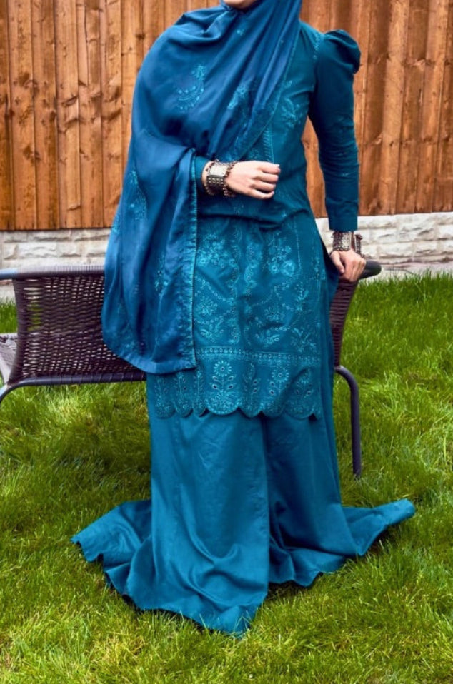 Blue Sharara – Chikankari Set