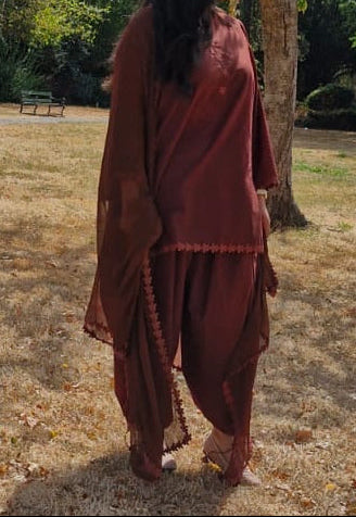 Brown Balloon Salwar Set