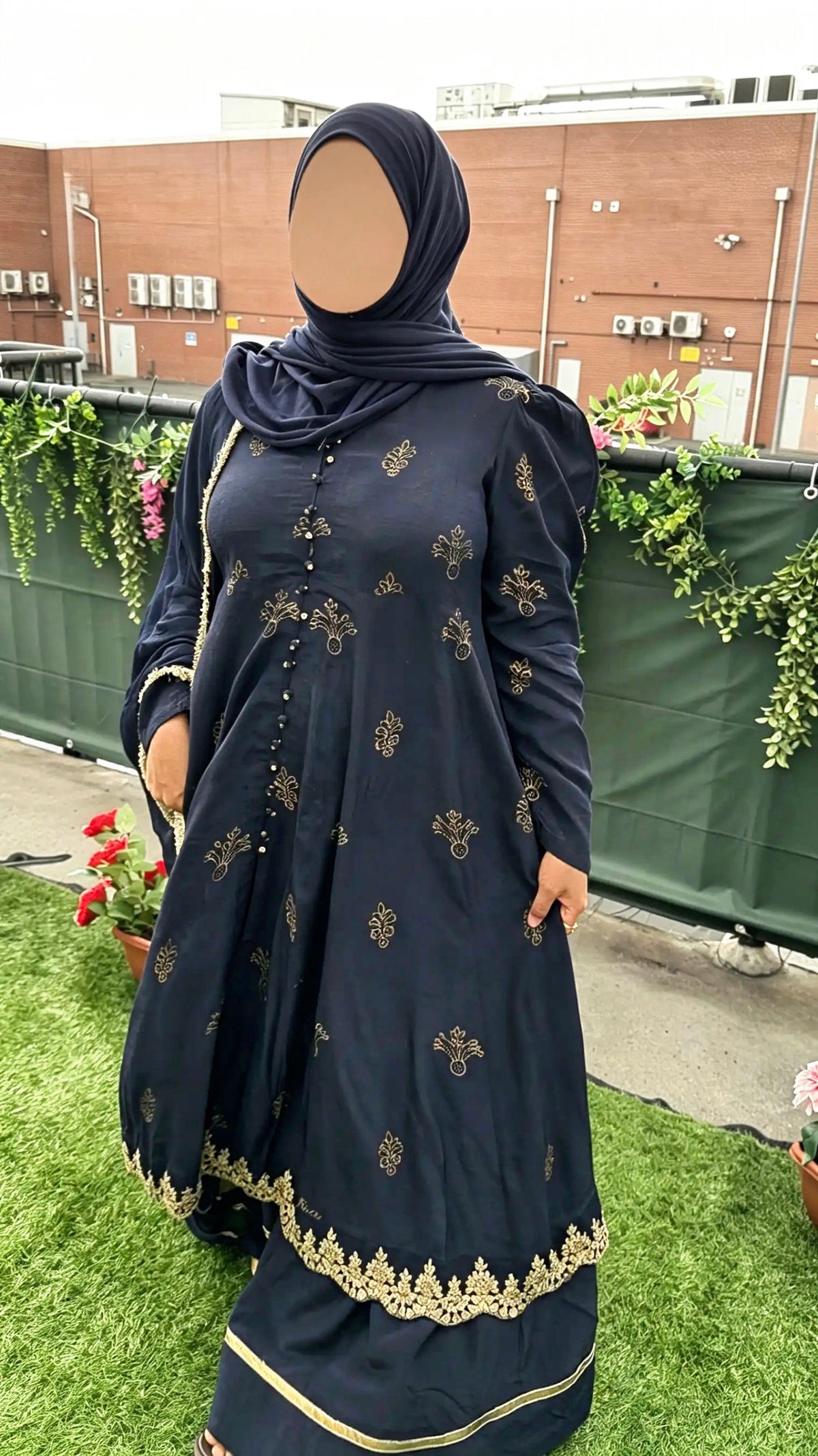 Neelam  (نیلم) – Navy Blue Anarkali Palazzo Set