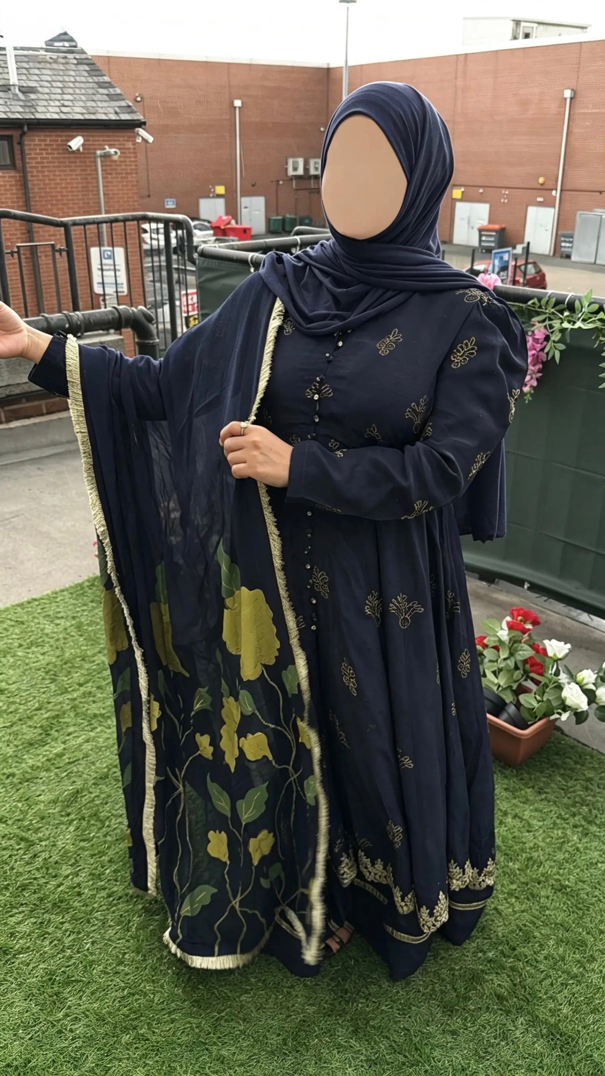 Neelam  (نیلم) – Navy Blue Anarkali Palazzo Set