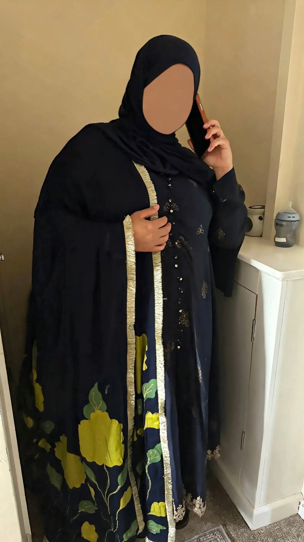 Neelam  (نیلم) – Navy Blue Anarkali Palazzo Set